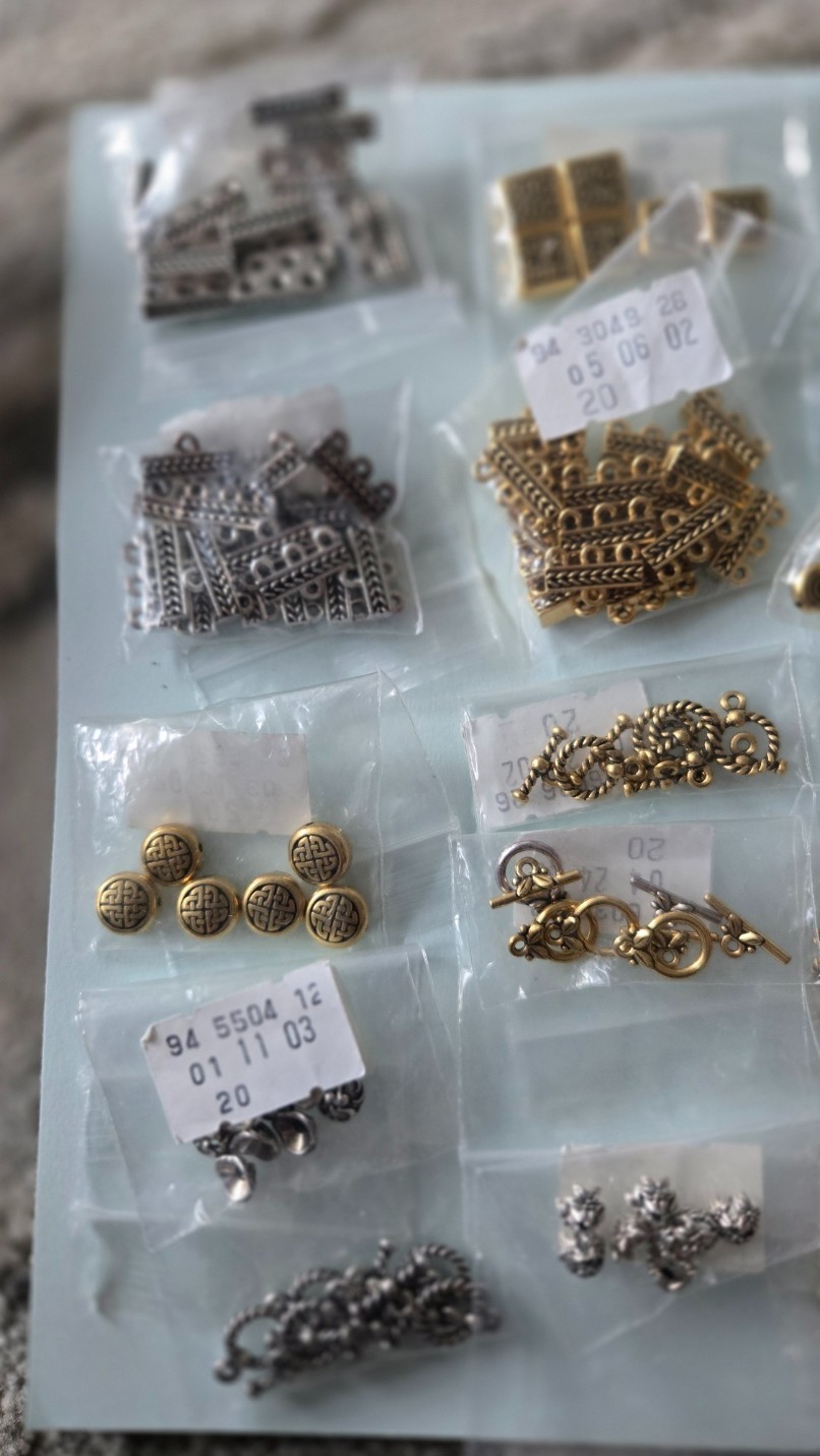 Gold & Silver Tone Lot Connectors Bead spacers, caps Jewelry Making Supplies