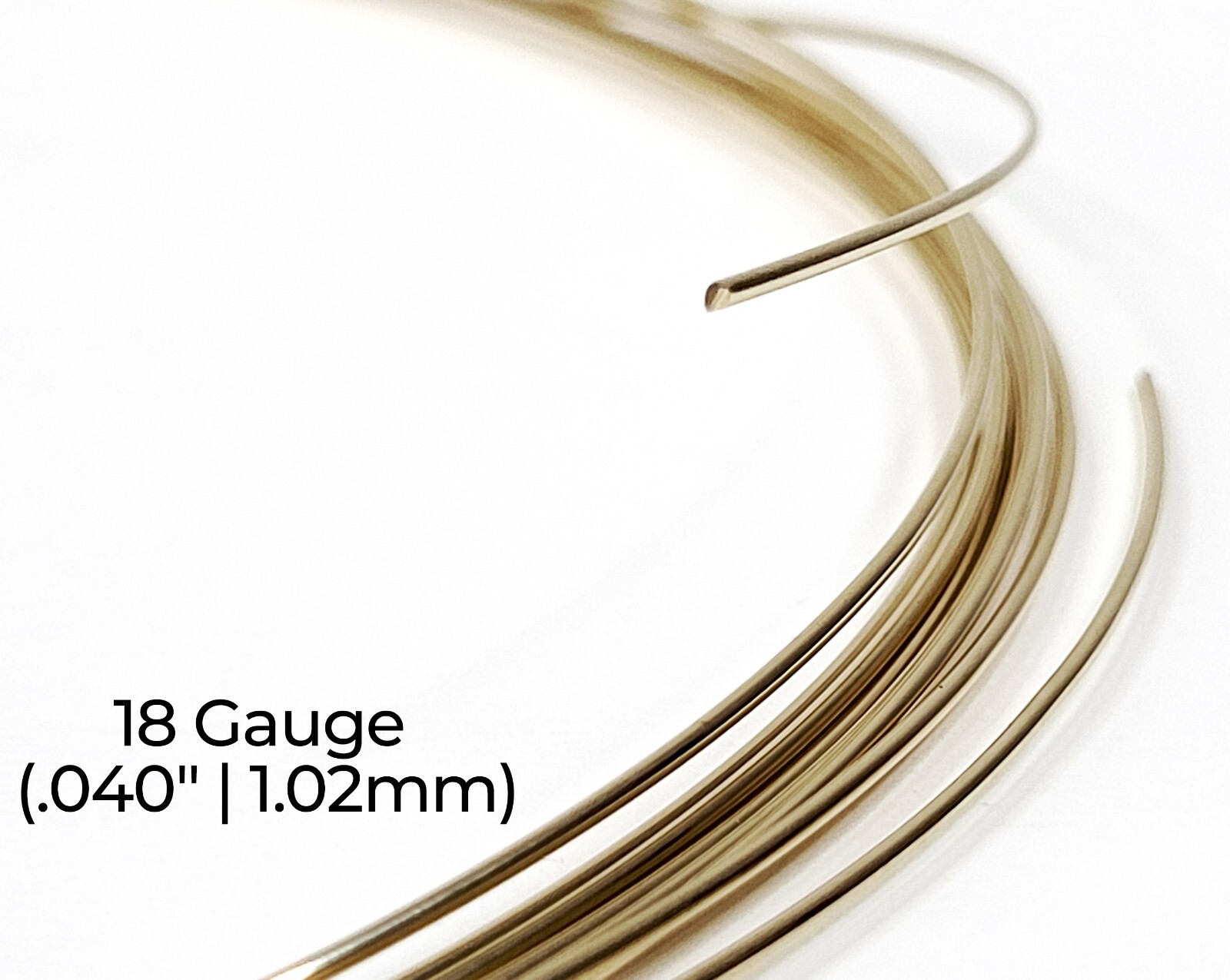 14/20 Yellow Gold-Filled Wire | Round | Dead Soft | 10-30 Gauge | 1-10 ft | USA