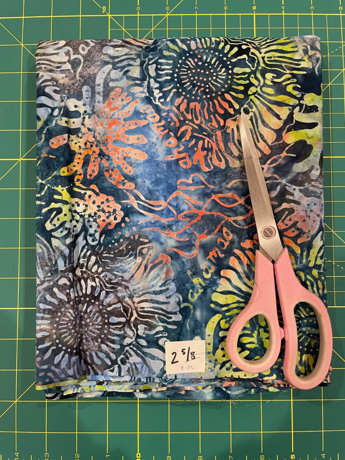 Batik Fabric Remnant – 100% cotton – #R-116 – 2 5/8yds