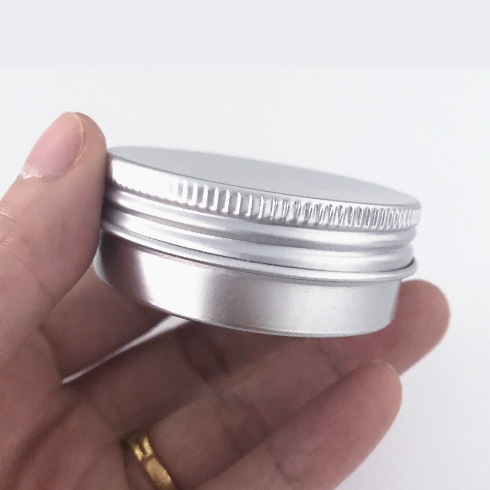 24 Pack (1 Oz/30Ml) Screw Top round Aluminum Tin Cans, Metal Tin Storage Jar Con