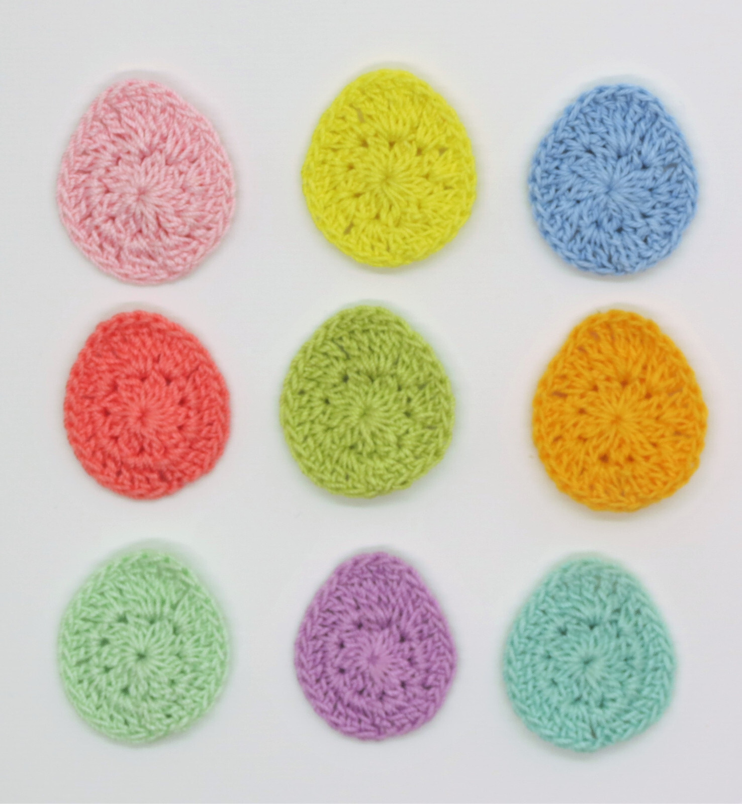 Crochet Easter Bunny Carrot Egg Embellishment Applique 9-12 pcs Cardmaking Craft