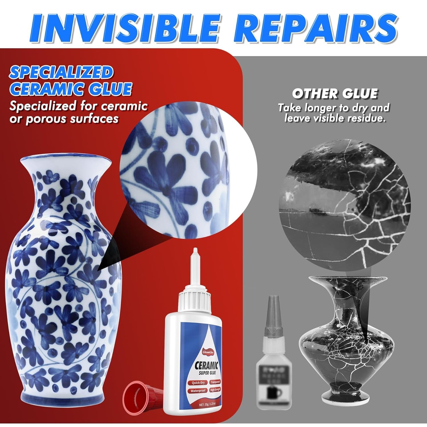 Food Grade, Fast-Drying Super Glue for Ceramic & Porcelain Repairs – 36.5ml