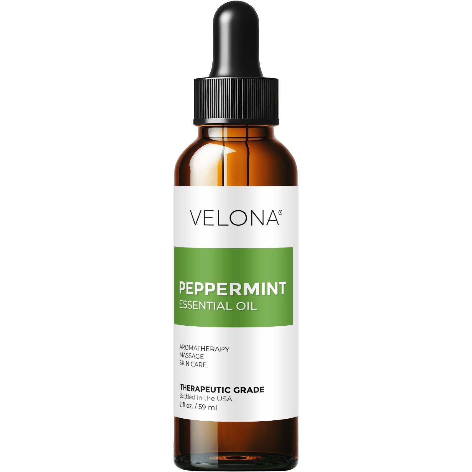 Peppermint Essential Oil by Velona 0.5 – 32 Fl Oz Therapeutic Grade Aromatherapy