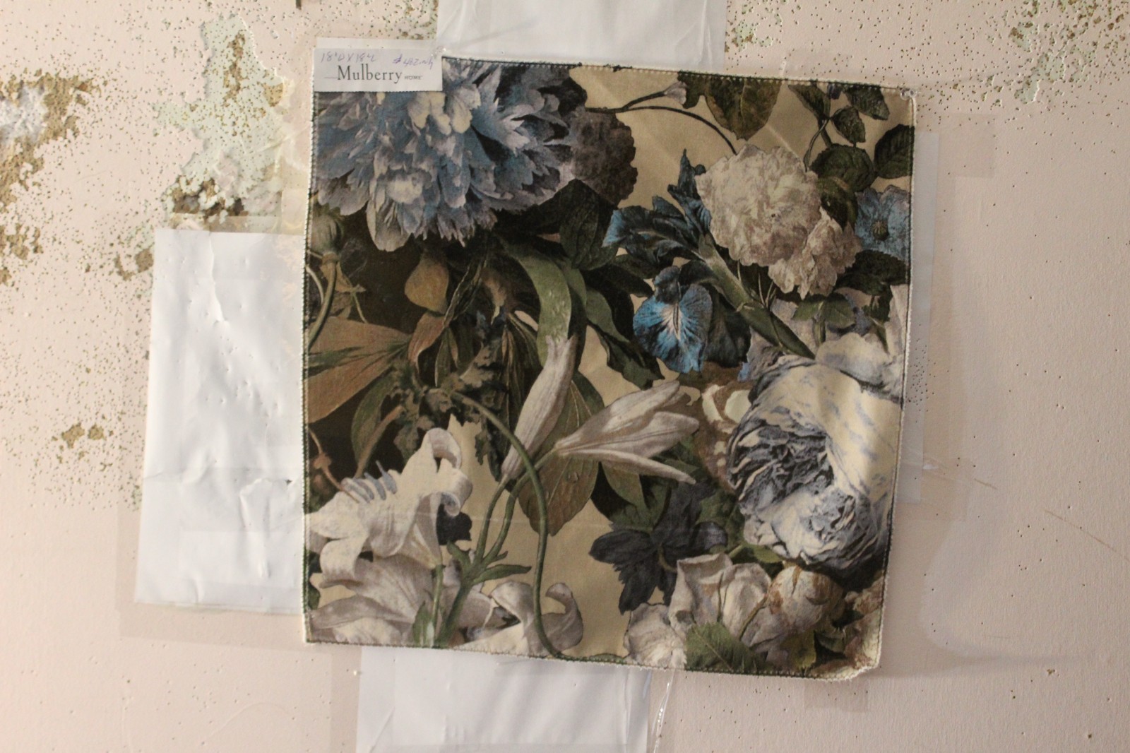 Mulberry Home Floral Pompadour Large Floral on Velvet Various Colors and Sizes