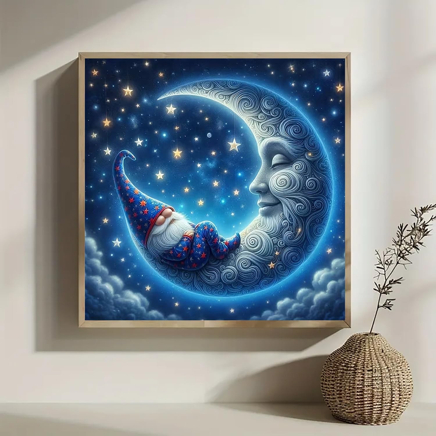 VCLKDIY Gnome Moon Star Diamond Art Kits for Adults, 5D