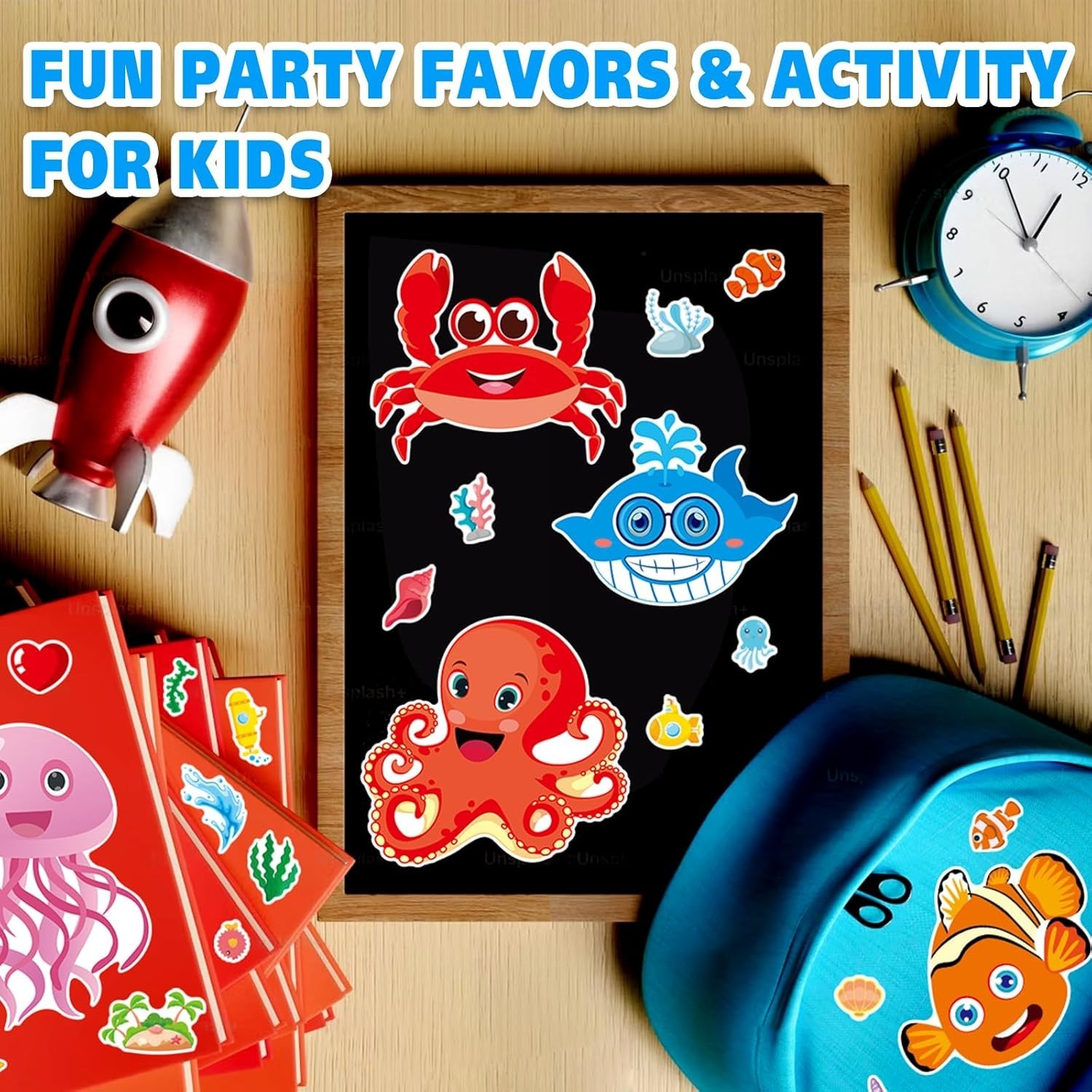 Vibrant 42 Pcs Ocean Animals Stickers – Mix & Match for Endless Creativity!