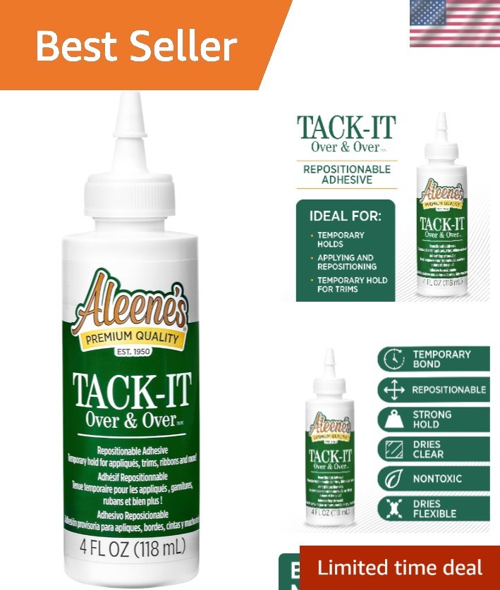 Versatile 4 oz Liquid Glue for Crafting – Repositionable & Removable Adhesive