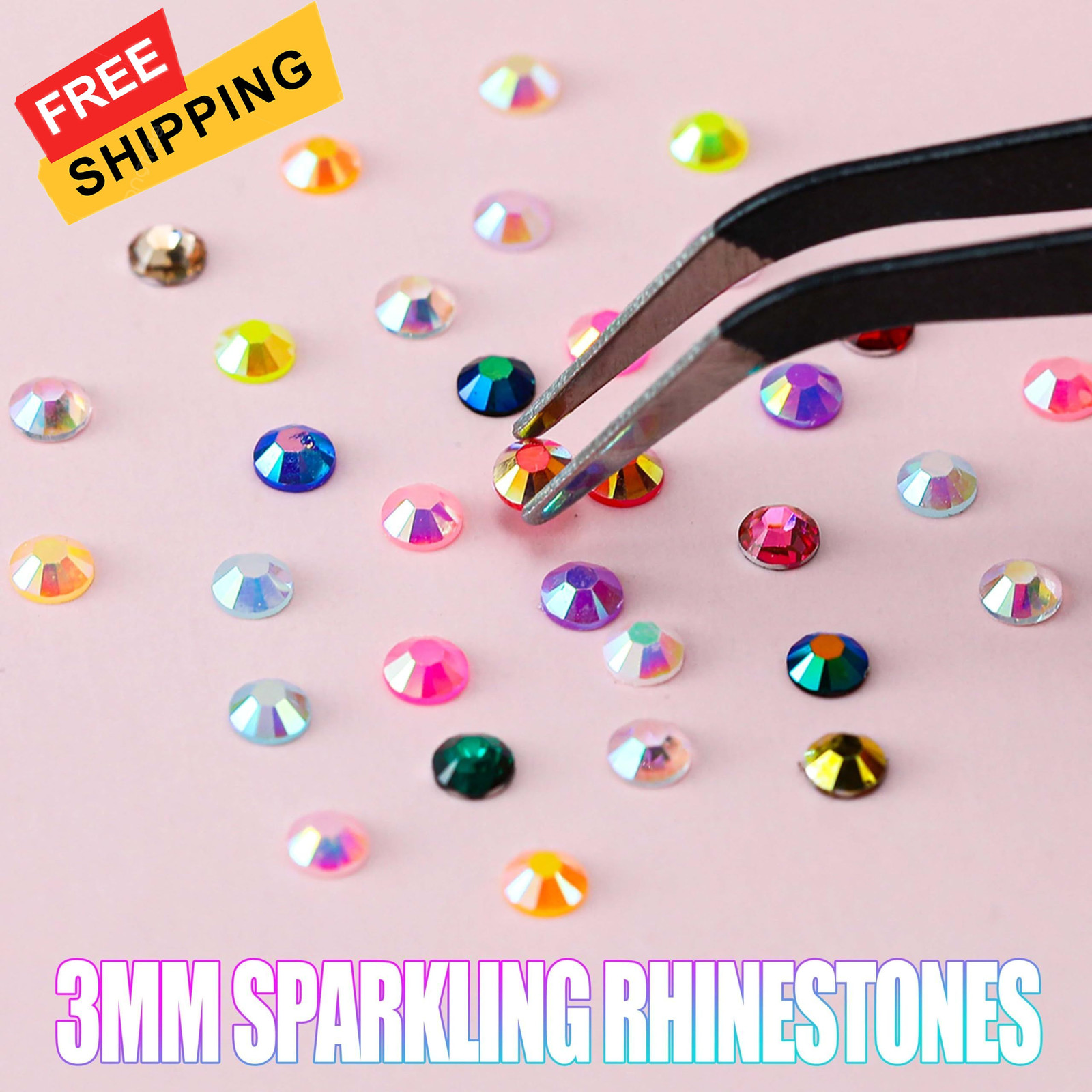 LERBOU Bedazzling Kit with 36000pcs 48 Colors Rhinestones, 3mm, 3mm Set1