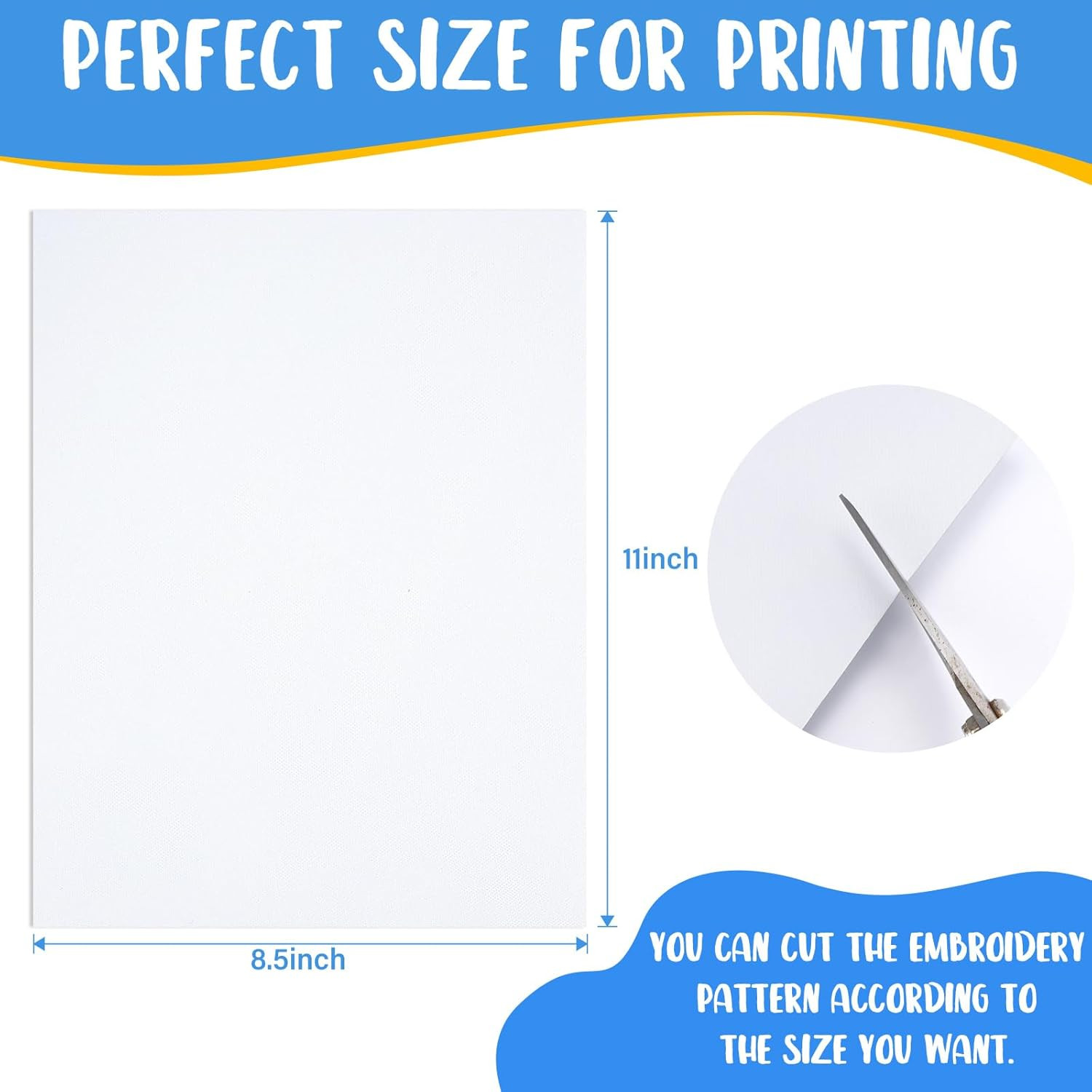 12Pcs Water Soluble Embroidery Paper, 8.5″X11″ Stick and Stitch Embroidery