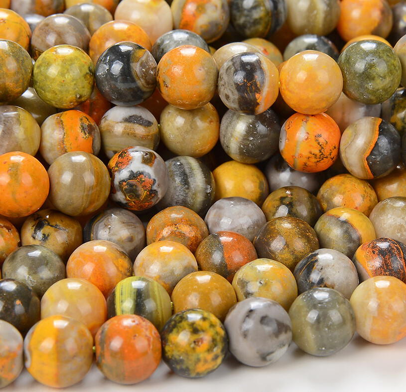 Bumblebee Jasper AAA Round 6MM 7MM 8MM 9MM 10MM 11MM 12MM Loose Beads (D132)