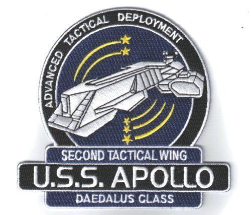 Stargate SG-1 Atlantis U.S.S. Apollo Ship Logo 4 1/2″ Tall Embroidered PATCH