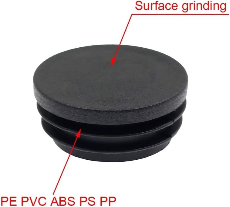 4 Pack 50mm Black Plastic Tube End Caps – Fit 1 3/4″ to 1 7/8″ Tubing