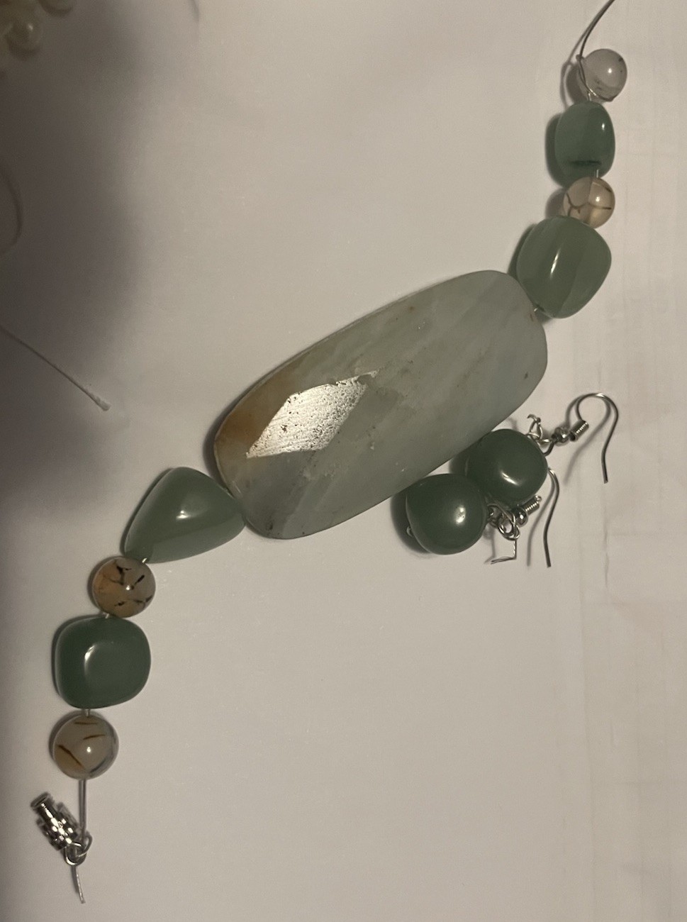 Luminous Freshwater Seed Pearls Teardrop 15” And Amazonite Beads Findings