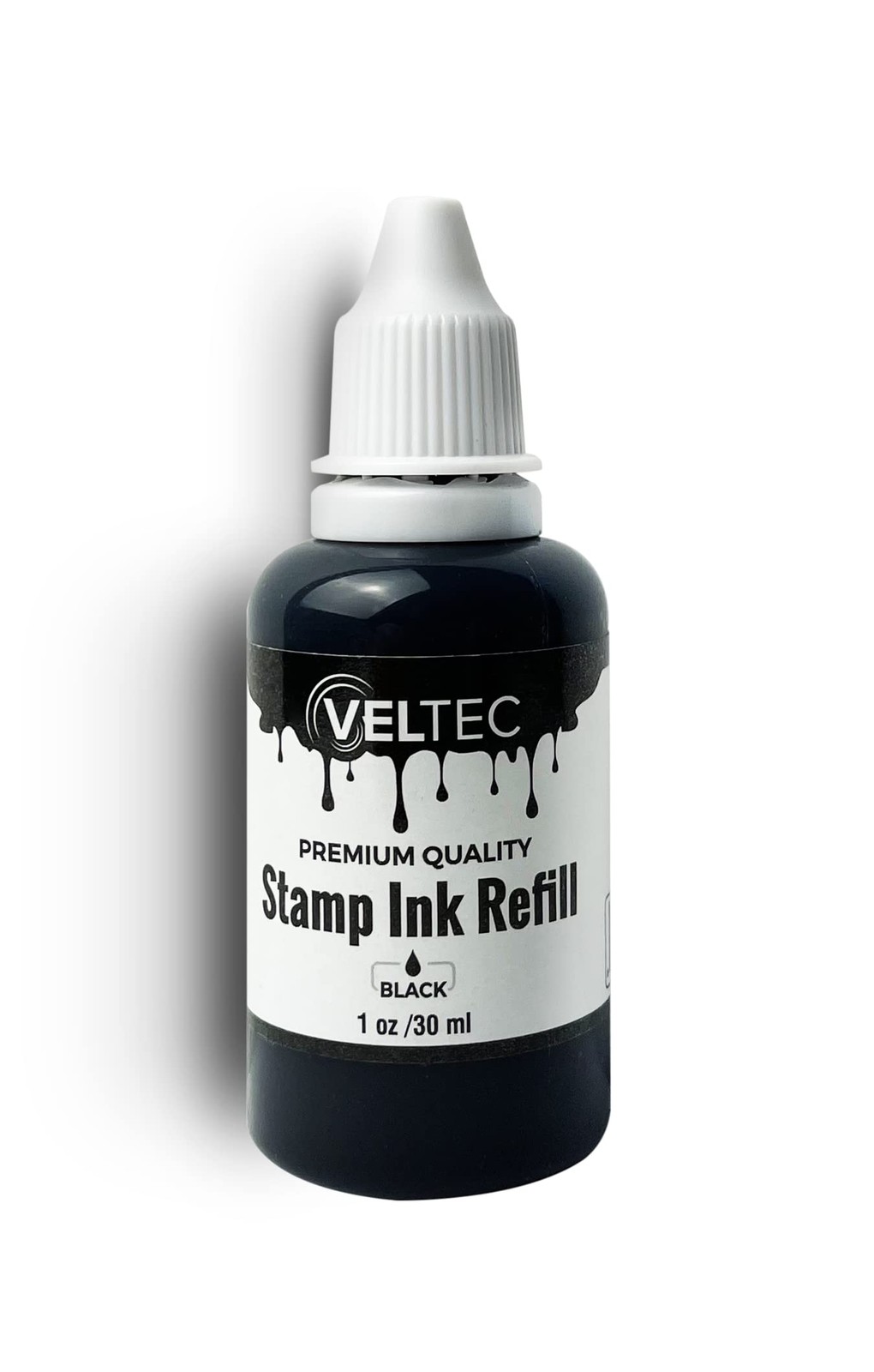 Self Inking Stamp Refill Ink Black 1 oz Squeeze Bottle For Stamps Pads