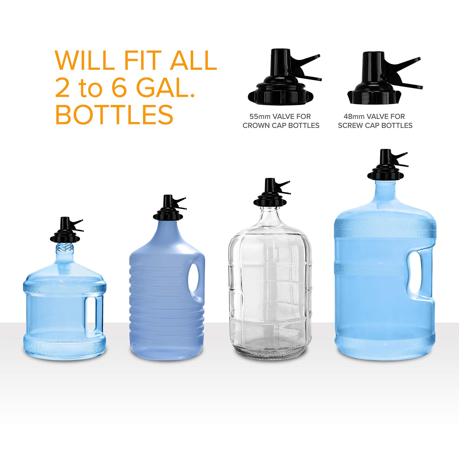 Brio Stainless Steel 3-5 Gallon Water Jug Stand and 2 Gallon”, Black