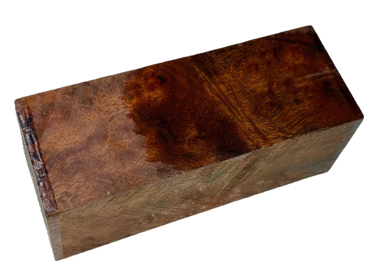 Camphor burl wood turning blank 2-1/8″ x 2-1/8″ x 5-1/2″ (e96) Dried Burl Wood