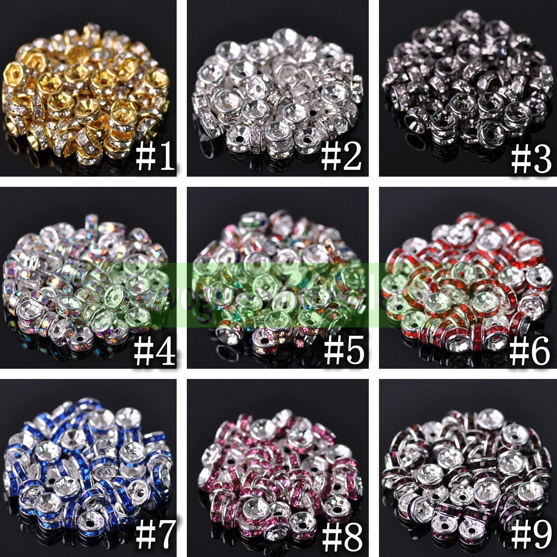 Wholesale Czech Crystal Rhinestone Rondelle Loose Spacer Beads 4/5/6/8/10/12mm