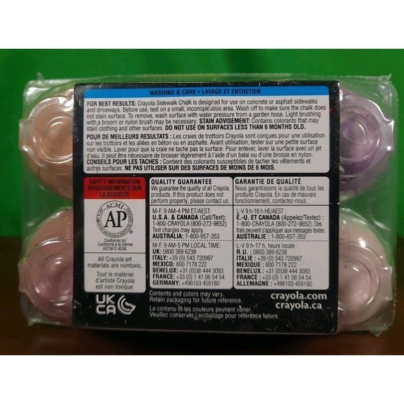 NIP Set Of 6 Crayola Tie-Dye Tourbillion Washable Sidewalk Chalk Egg Shaped