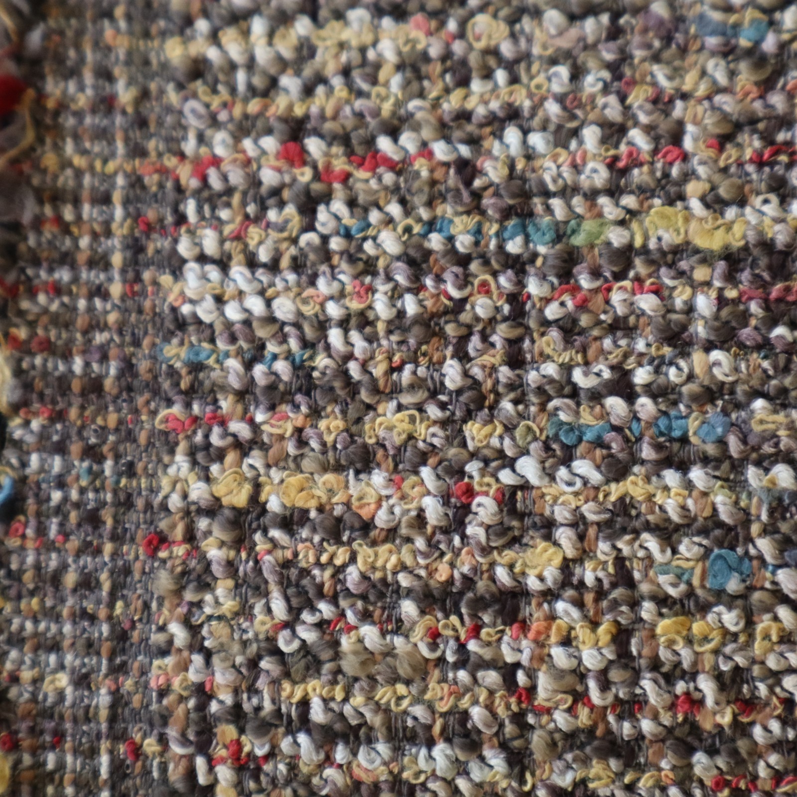 MCM Designtex? Upholstery Fabric Boucle Earthy Brown, Red, Blue 7.5 yds