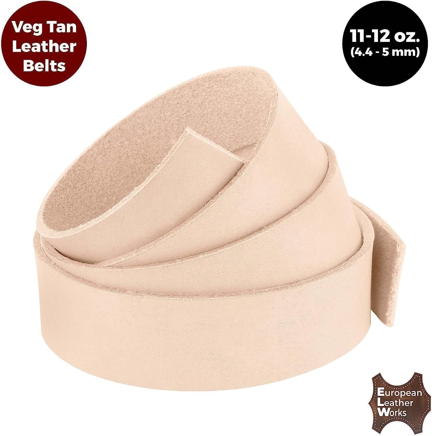 ELW Leather Blank Belt – 8-9 to 13-15 oz Thickness Cowhide Vegetable Tanned