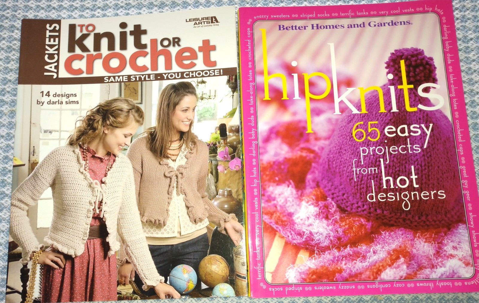 Lot 2 big books (272 pgs) KNIT & CROCHET jackets family accessories patterns