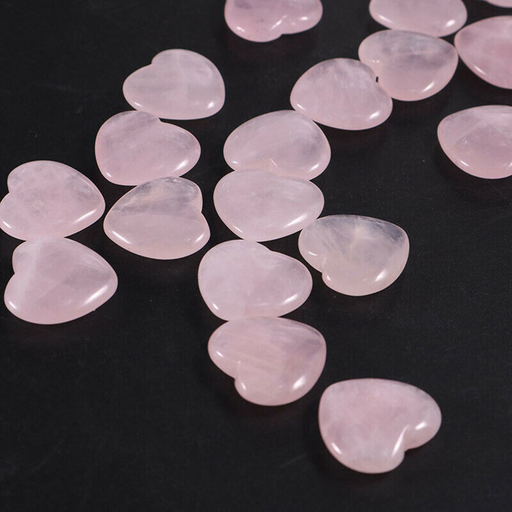 Wholesale Natural Rose Quartz Heart ❤️ ❤️20MM Crystal Healing Energy DIY Making
