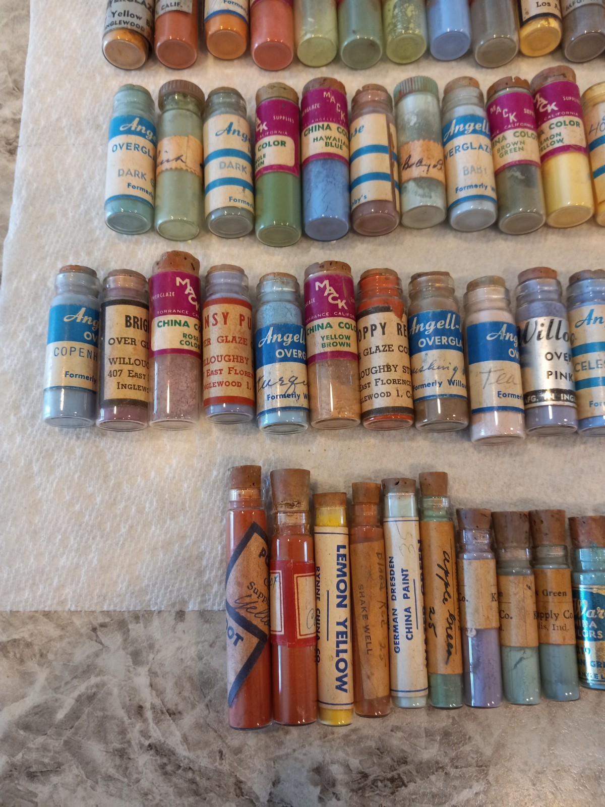 VTG Lot Of 135 China Paint Porcelain Dry Powder Various Manufacturers Most Full