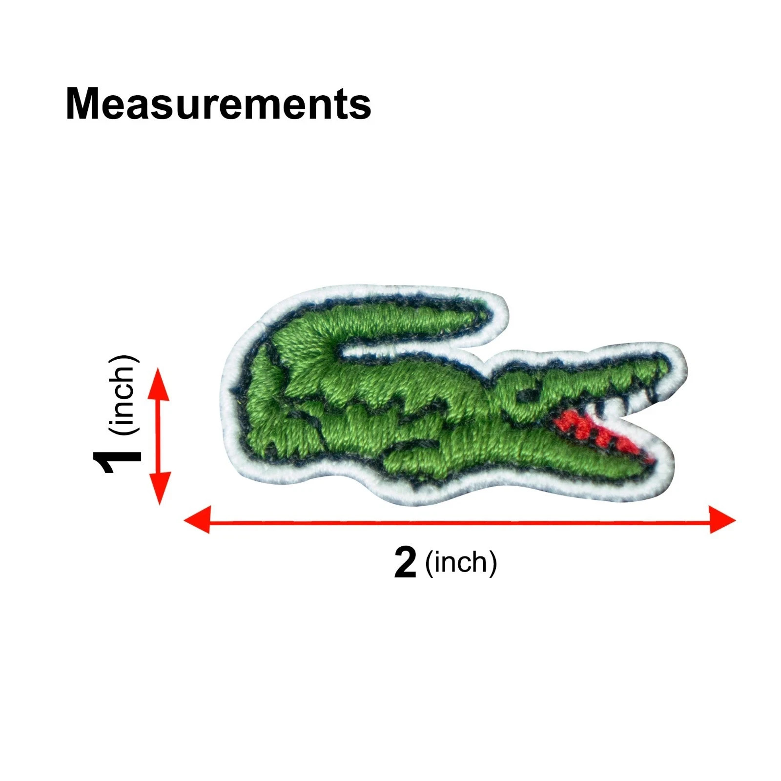 Alligator Patch replacement crocodile Embroidered Iron-On Sew-On(2 Piece Pack)