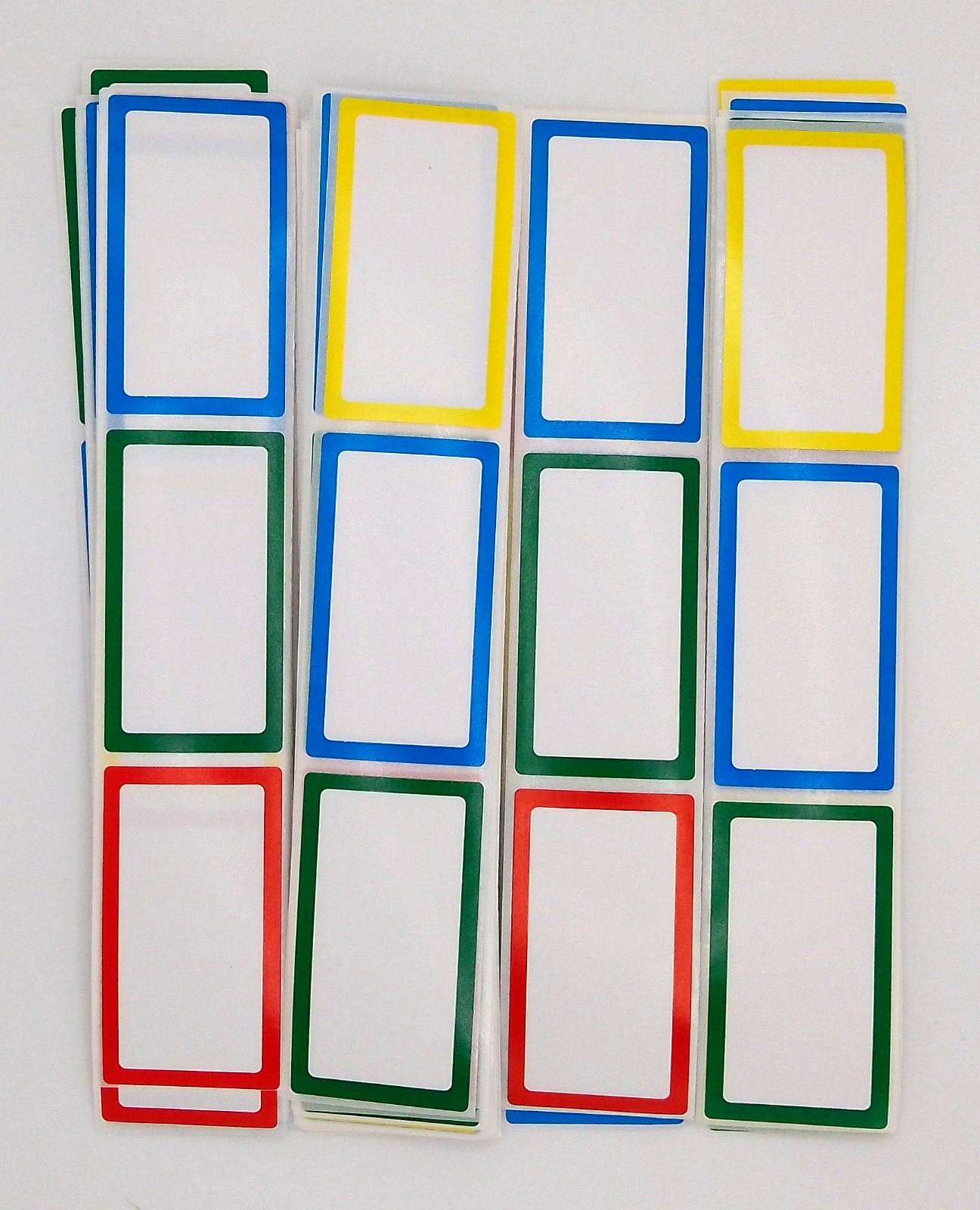 30 Self Adhesive Blank Sticker Labels – New – Green Blue Red Yellow – 1.75″ x 1″