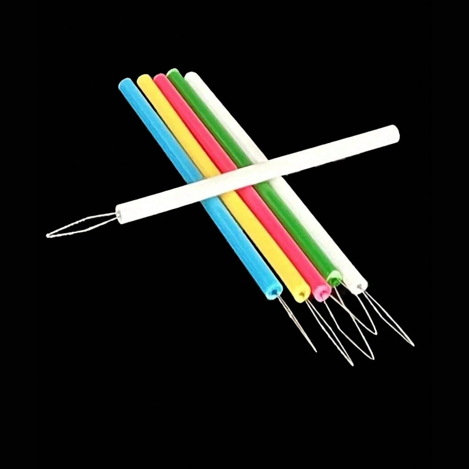 5pcs Colorful Plastic Needle Threaders Cylindrical Needle Threader Set