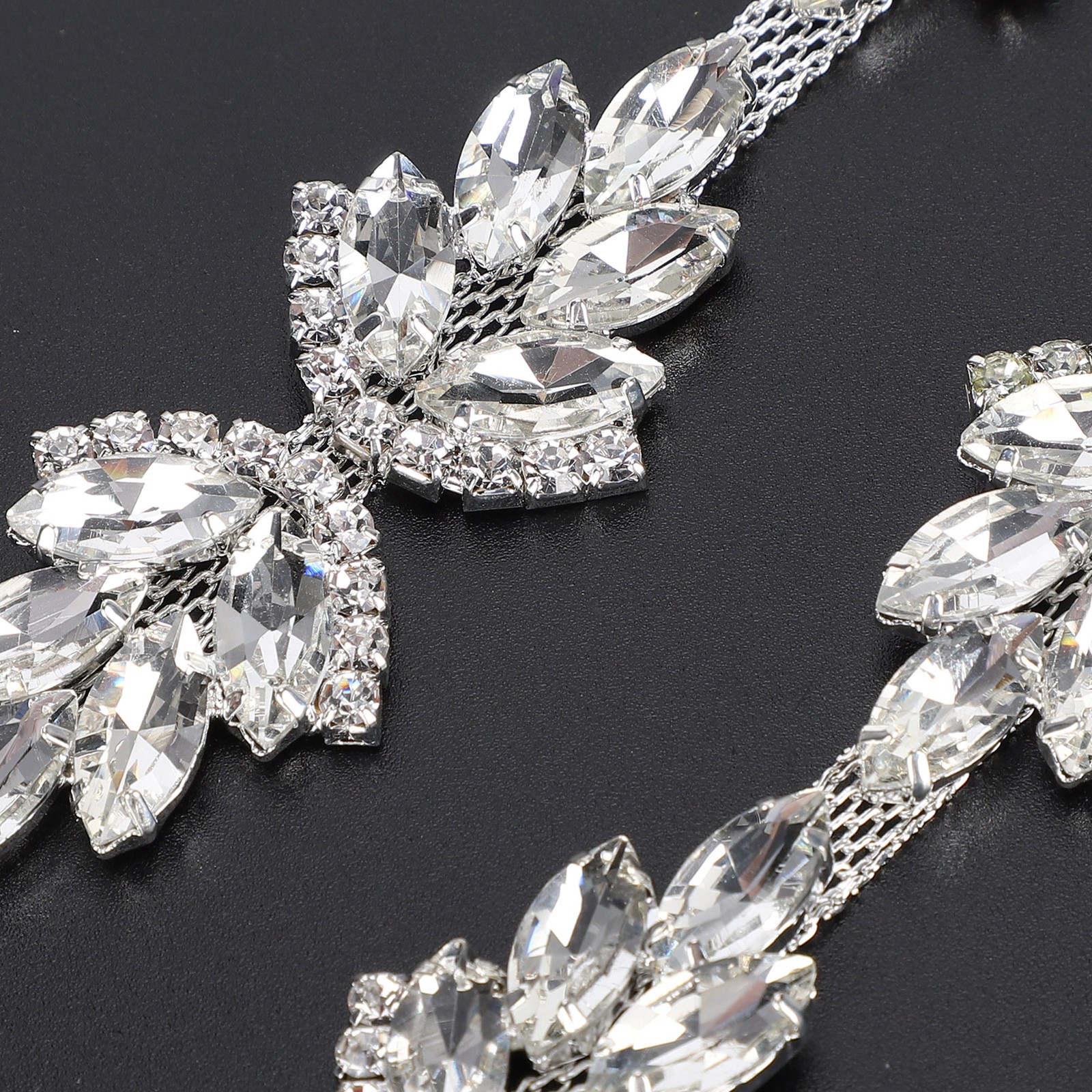 1yd Crystal Trim Decorative Sewing Craft Artificial Chain Applique Belt