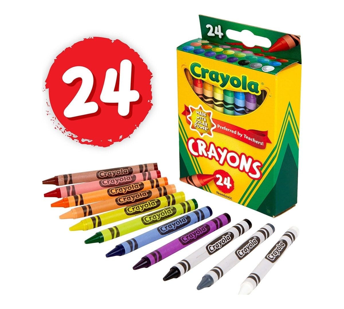 Crayola Crayons 24 Count Classic Colors Set – Durable, Non-Toxic, Art Supplies