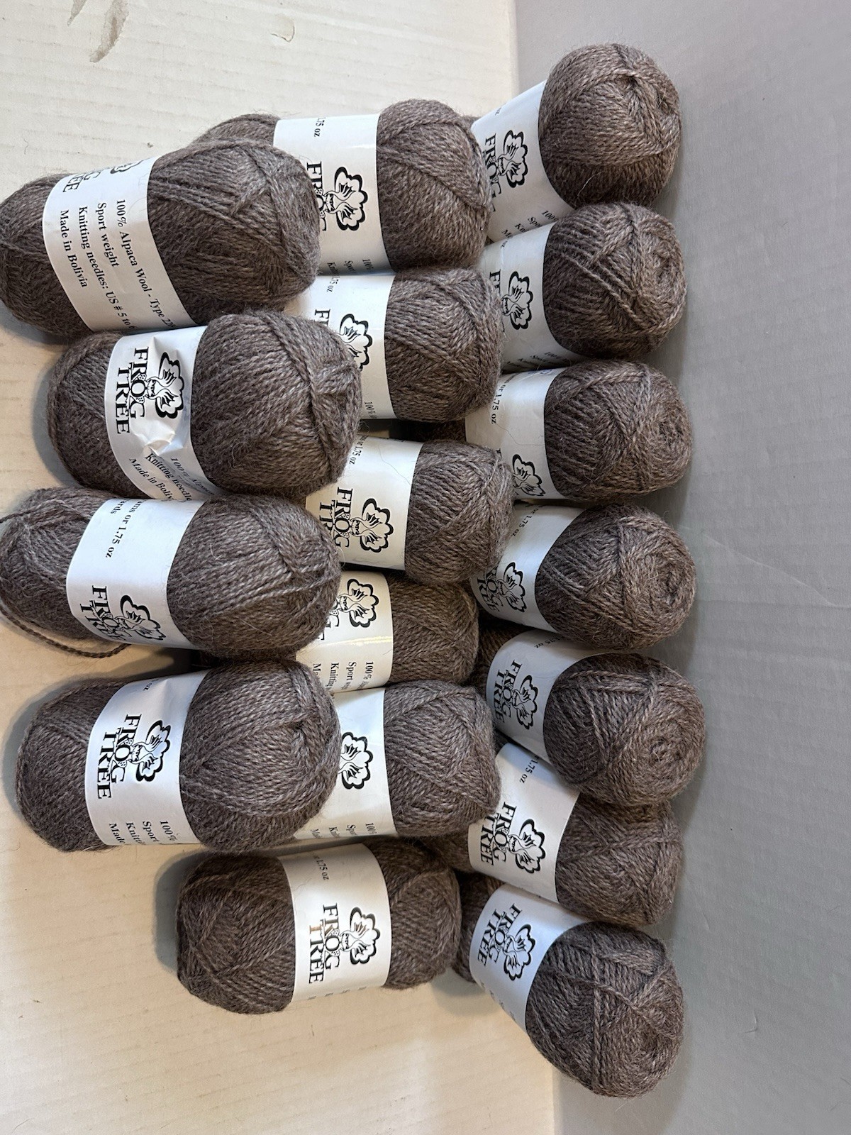Frog Tree Yarn 100% Alpaca Wool Tan #007 Lot of 22 Skeins 130 Yards New