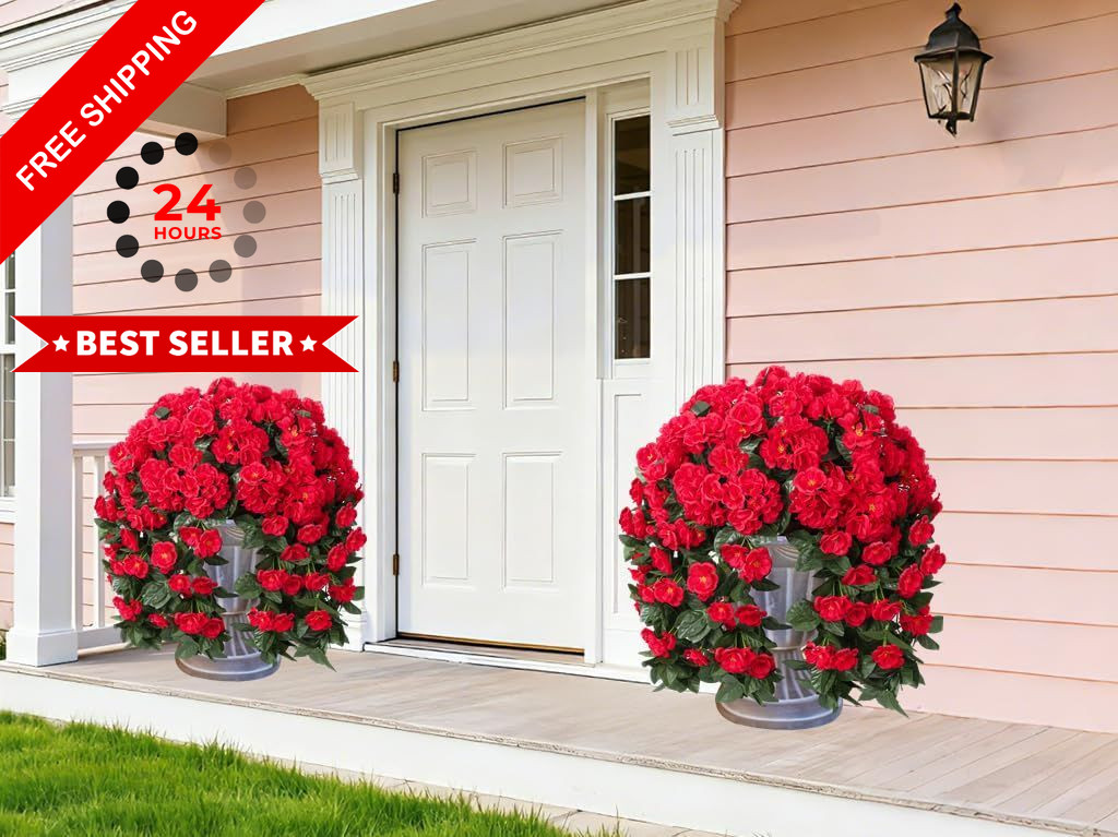 Ivydale Fake Geraniums 12 inches (D) x 4 (W) x 4 (H), Red