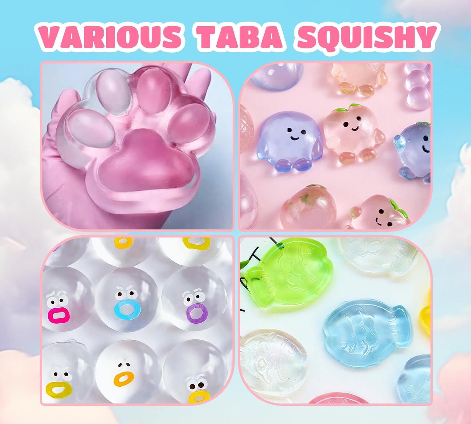 Taba Squishy Kit – 18oz Transparent Liquid small to medium,