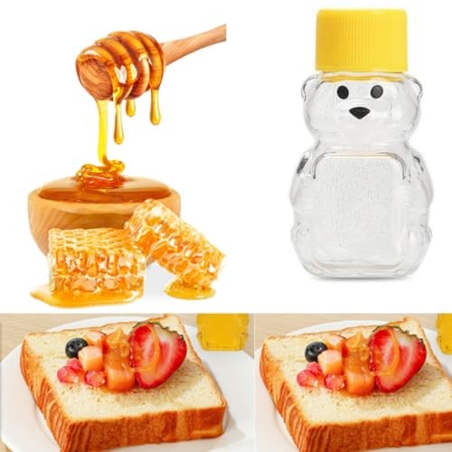 Pack Honey Bear Bottle 2oz Bear Shape Clear Empty Honey Bottles Honey Jar 6