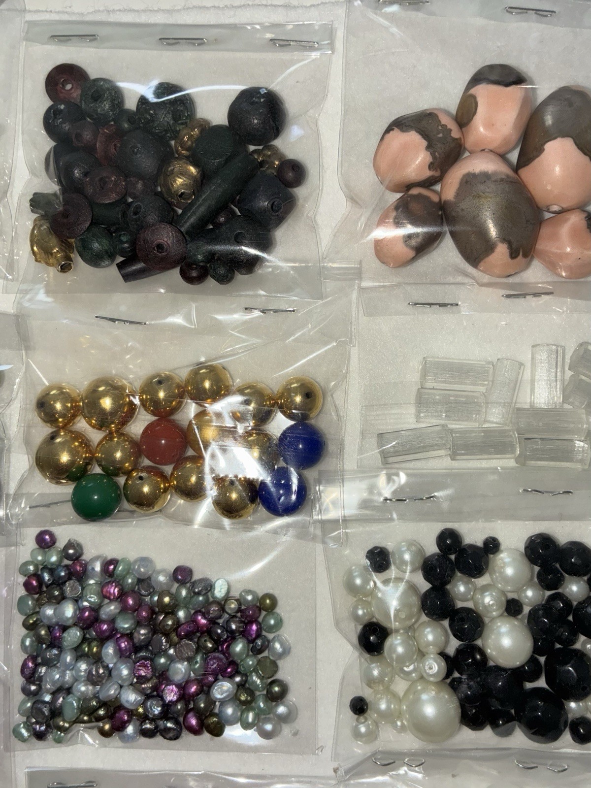 Craft Beads Lot Mixed Materials Salvage Jewelry Making Assorted VTG To Modern