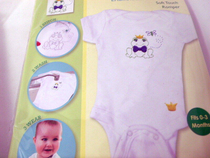 Tobin FROG PRINCE Soft Touch Embroidery Romper 0-3 months