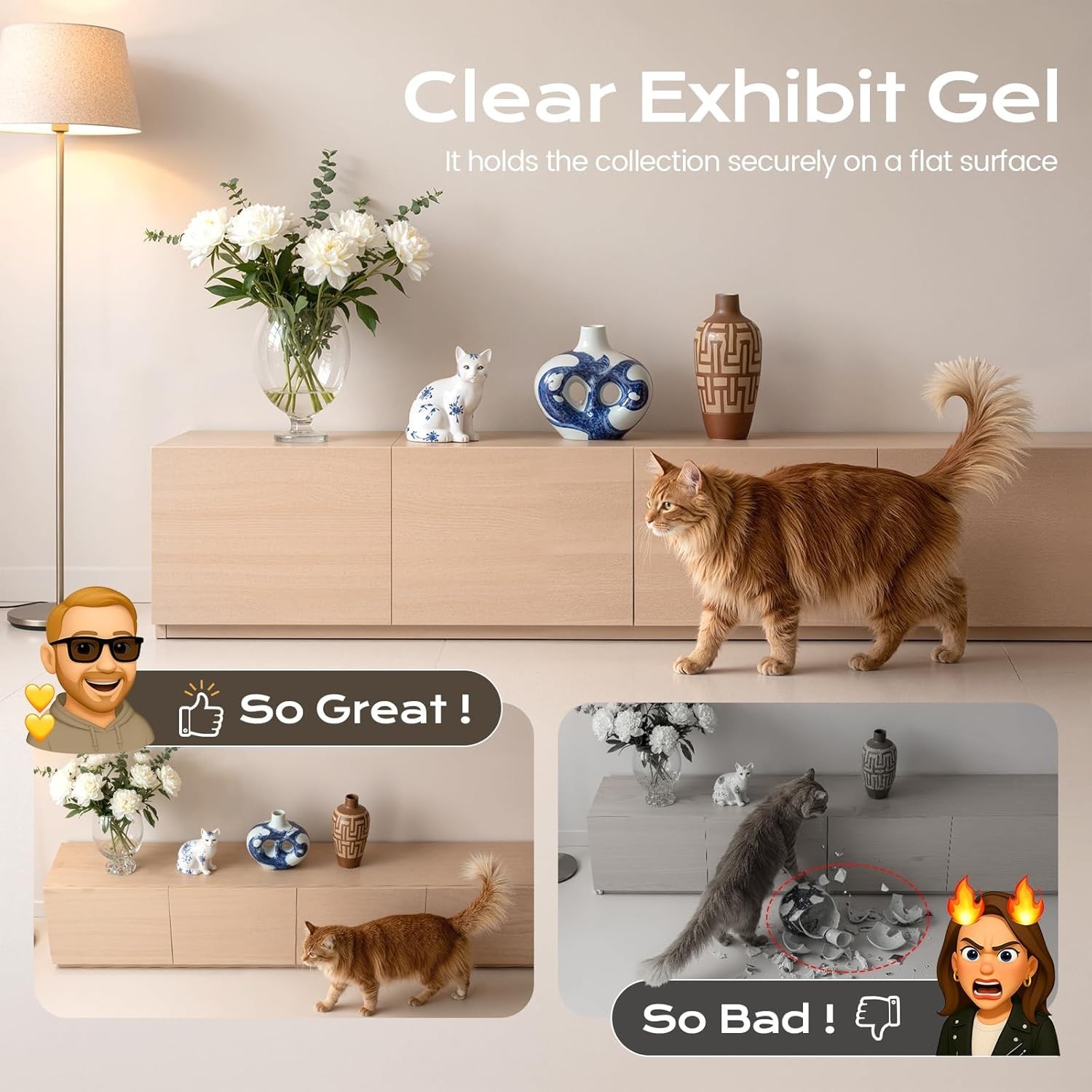 13oz Clear Exhibit Gel to Keep Things in Place. Removable Museum Exhibit Putt…
