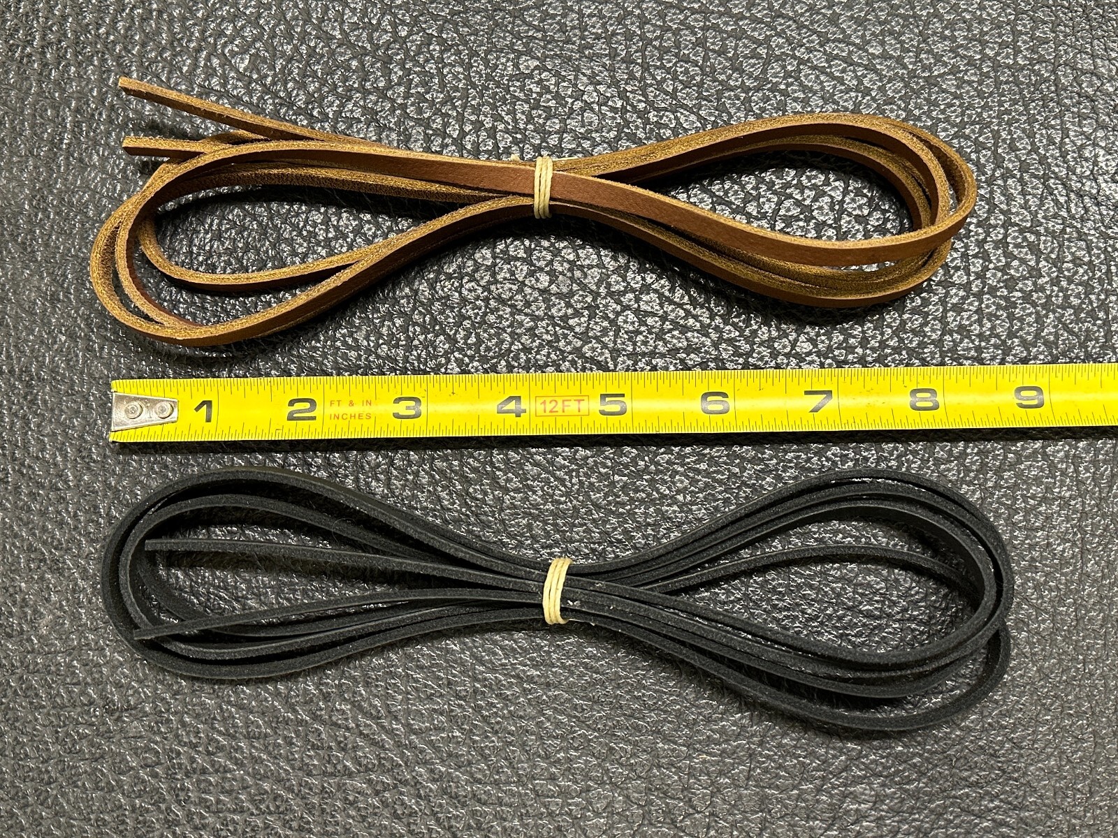 BLACK Genuine Leather Lace 1/4” x 72” Strip Cord Braiding String Lacing 6mm