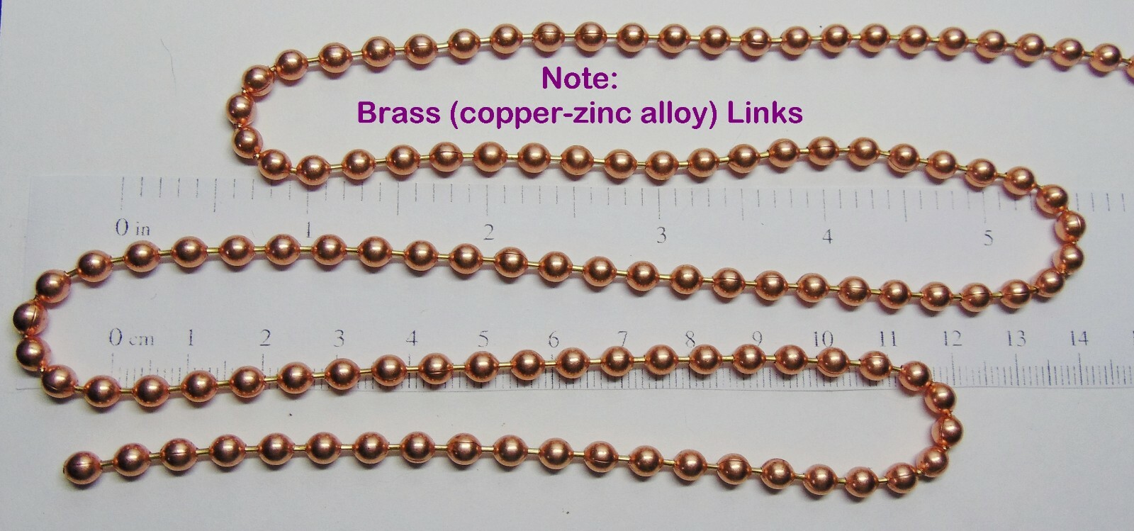 COPPER BALL CHAIN Necklaces 4.5mm ~3/16″ round bead #10 Choose length + Quantity