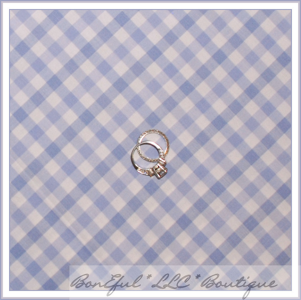 BonEful Fabric FQ Cotton VTG Pastel Purple White Quilt Block Gingham Check Plaid