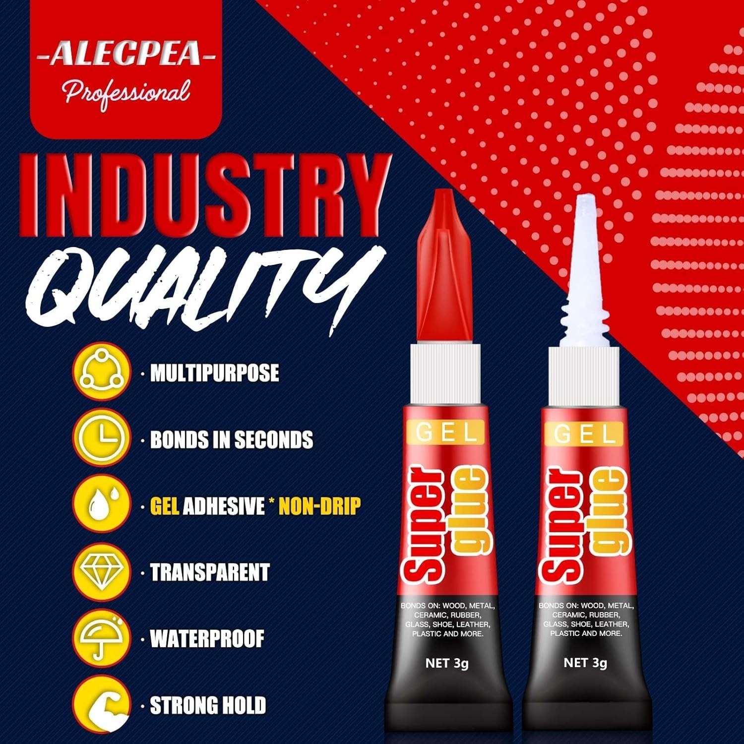 High Viscosity Waterproof Super Glue Gel Pack of 12 – Precision Control Adhesive