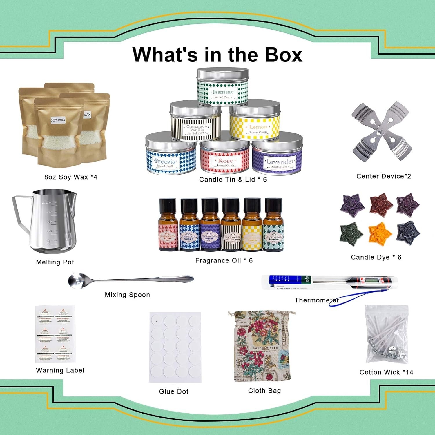 Candle Making Kit Supplies, Soy Wax DIY Candle Making Kit for Adults and