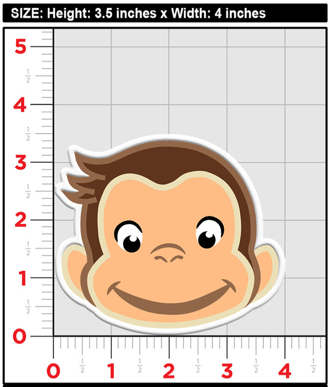 Curious George Embroidered Iron on / Sew On Patch, Applique 3.5′ H by 4″