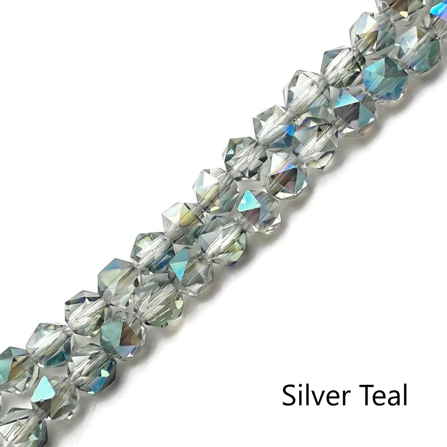 Crystal Glass Faceted Star Cut Round Beads 6mm 13″ Strand