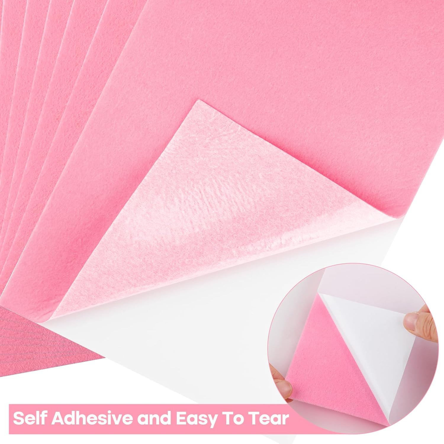 10 Pcs Pink Felt Fabric Sheets Self Adhesive Felt Sheets 8 x 12 Inches Felt Pape