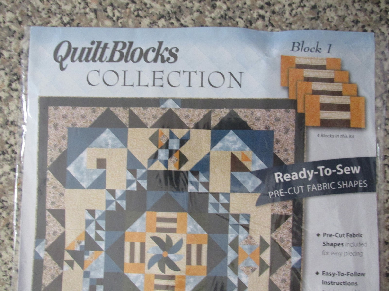 JoAnn Rhythm and Blues Quilt Block Of The Month Number 1 Sealed Makes 4