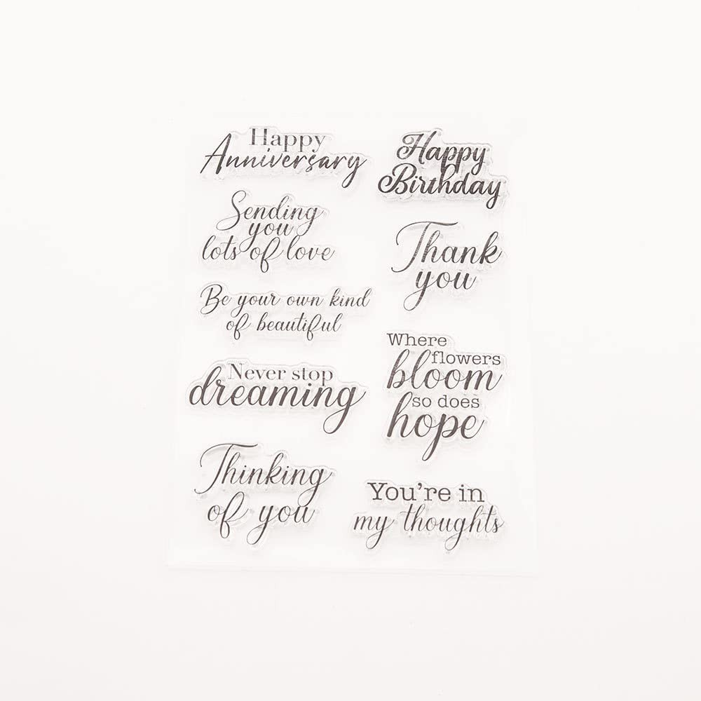 Happy Anniversary Greetings Blessings Silicone Clear Stamps Scrapbooking
