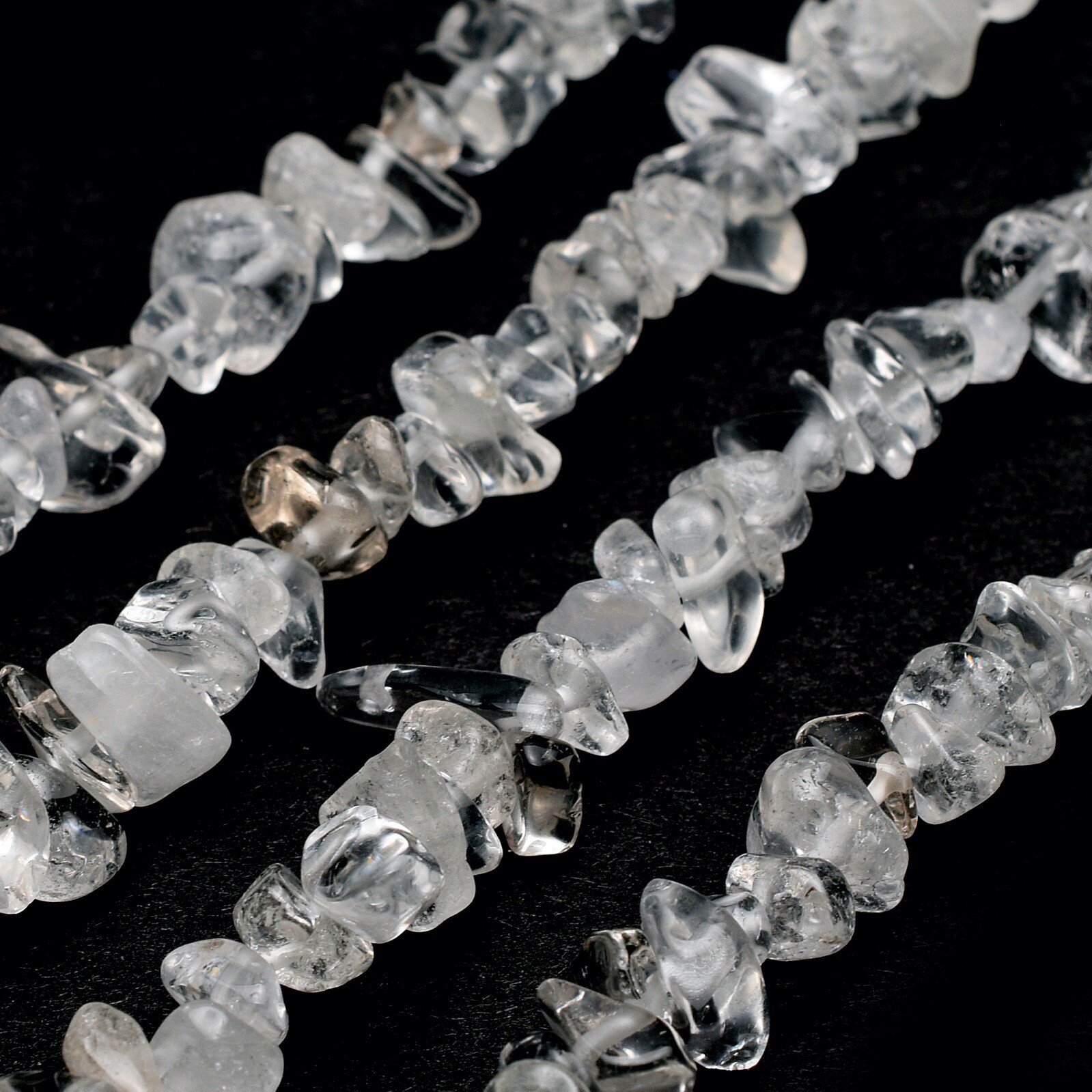 Natural Quartz Crystal Chip Beads 32” Strand 5~8mm Jewelry Making Bulk Loose
